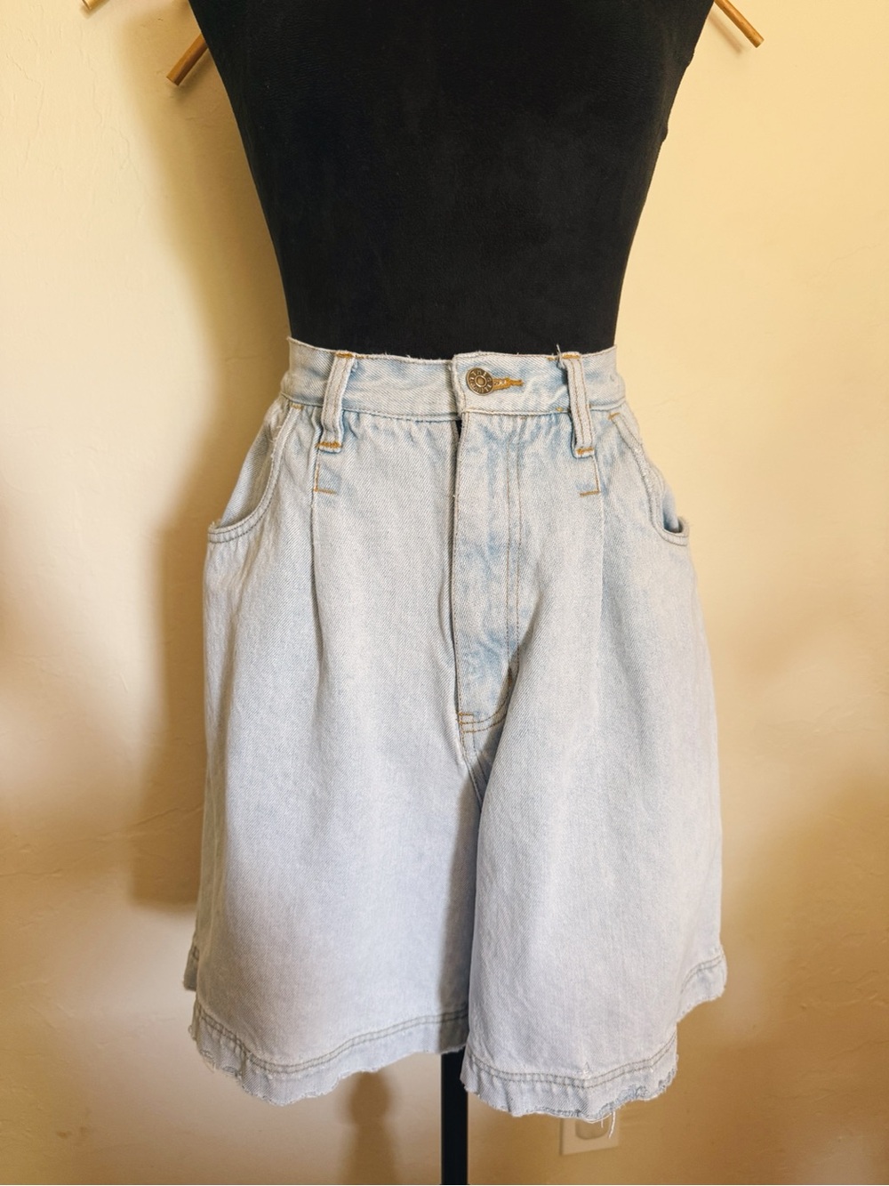 Light Wash Denim Women’s Shorts - Casual High-Waist